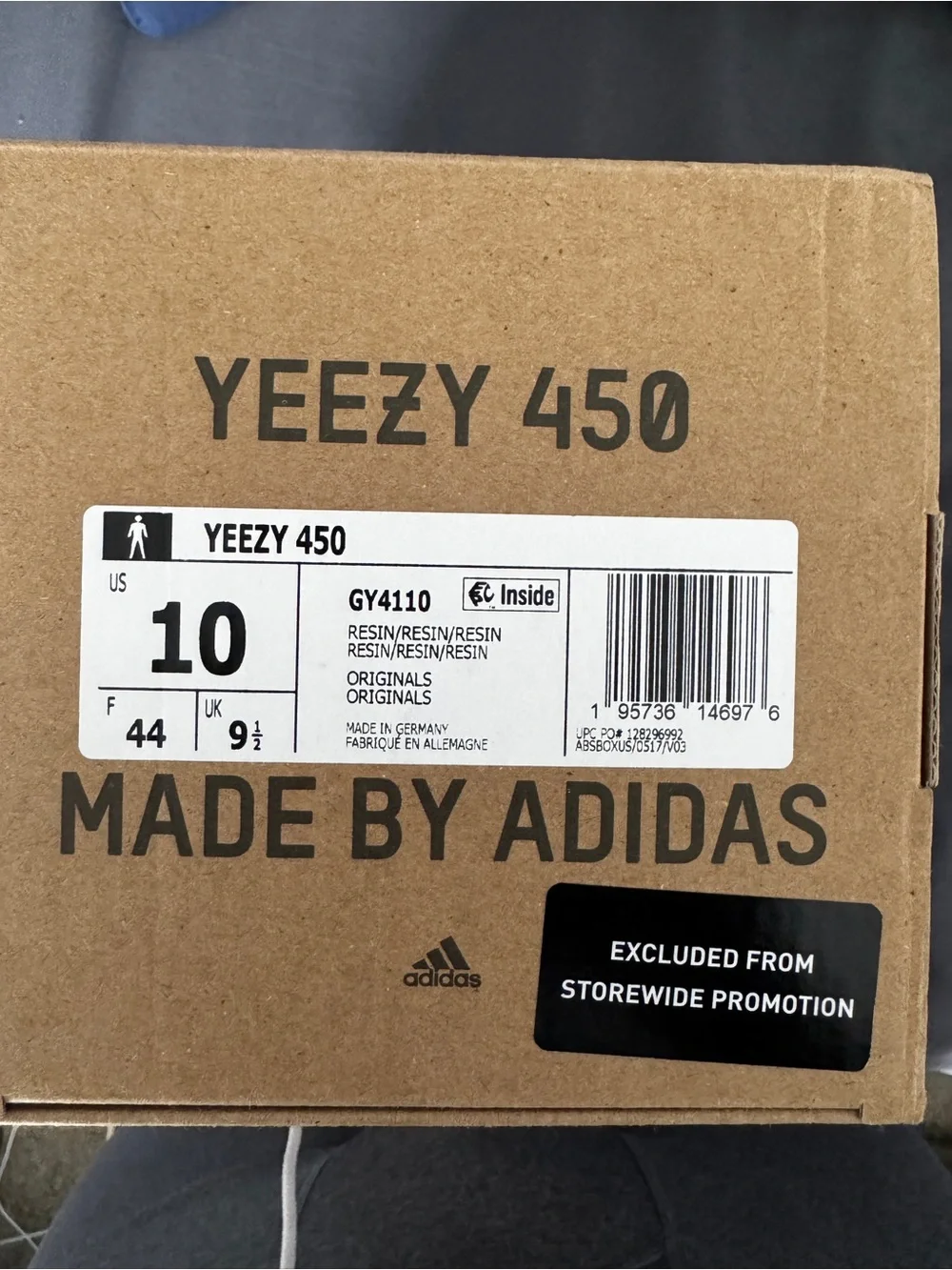 adidas Yeezy 450-Resin size 10